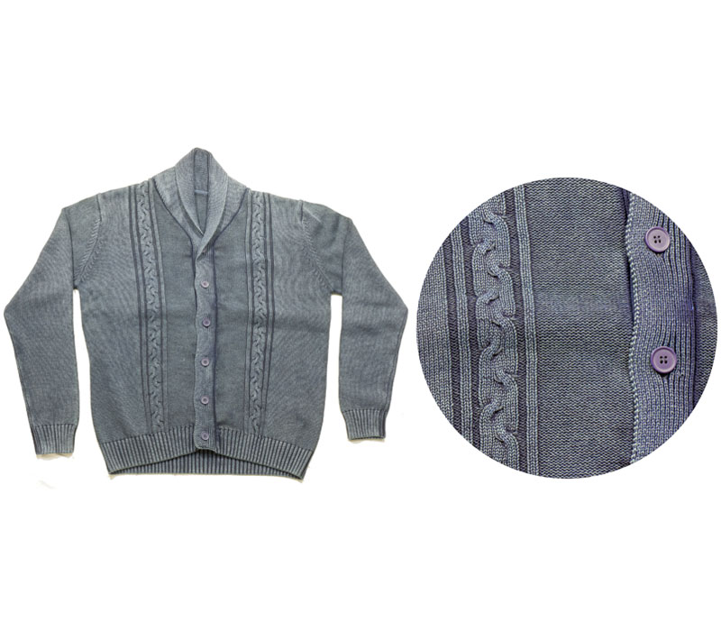 s8457e Men's O Neck Fake Shirt Collar Cardigan